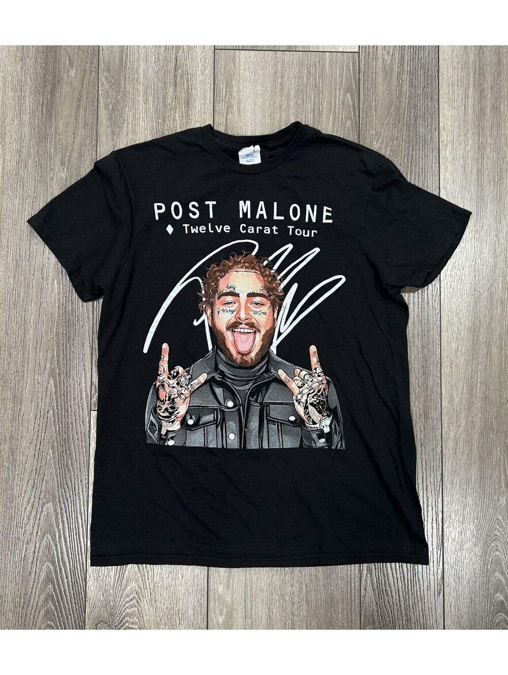 Post Malone Shirt Twelve Carat Tour 2022 Size Medium Double Sided Concert Tee